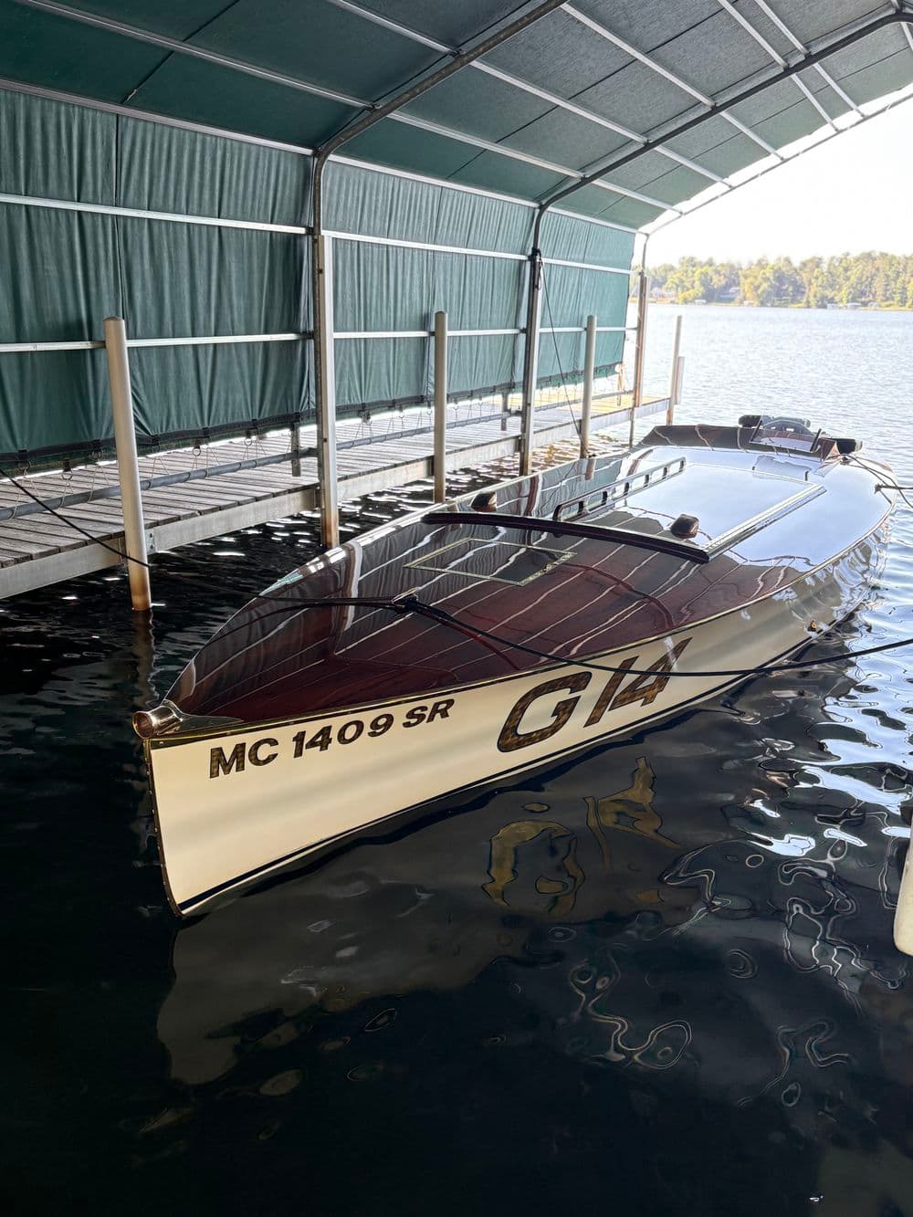 Project Stunning Antique Wood Boat Detailing image
